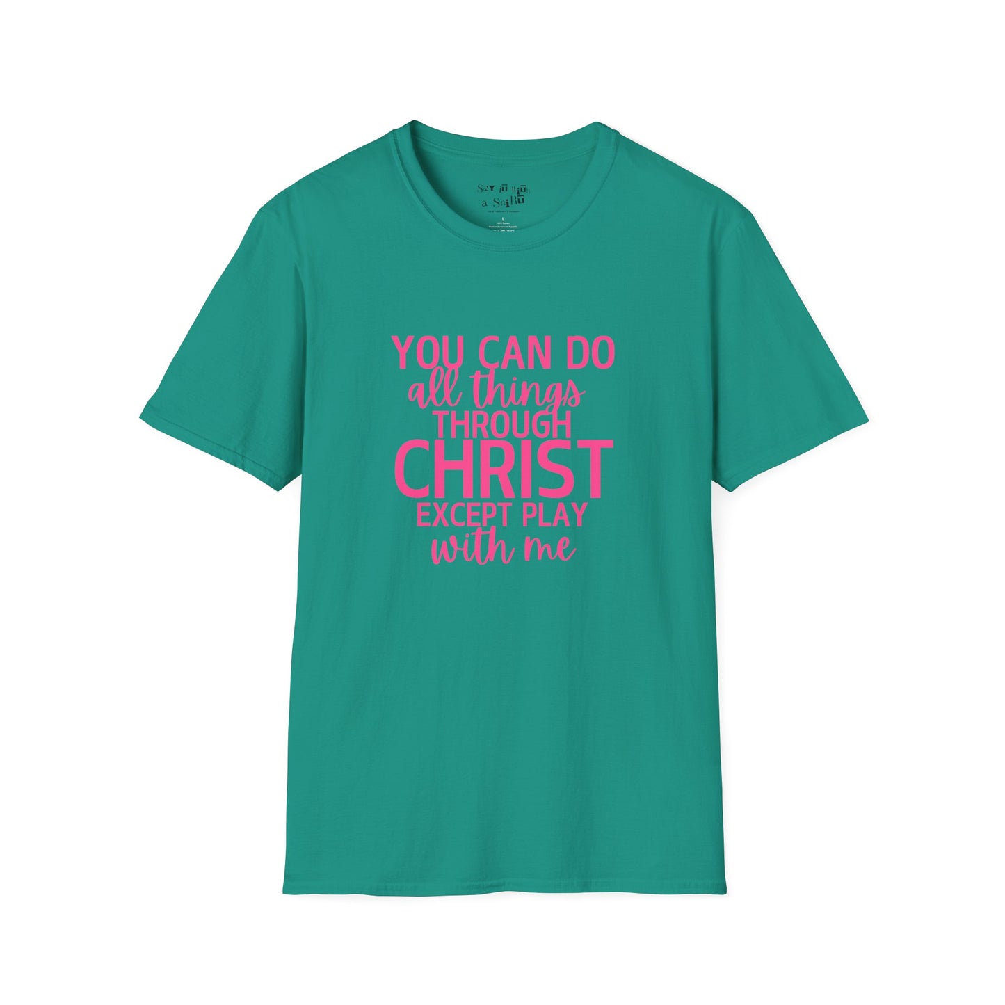 You Can Do All Things Through Christ Except Play With Me Tee Shirt