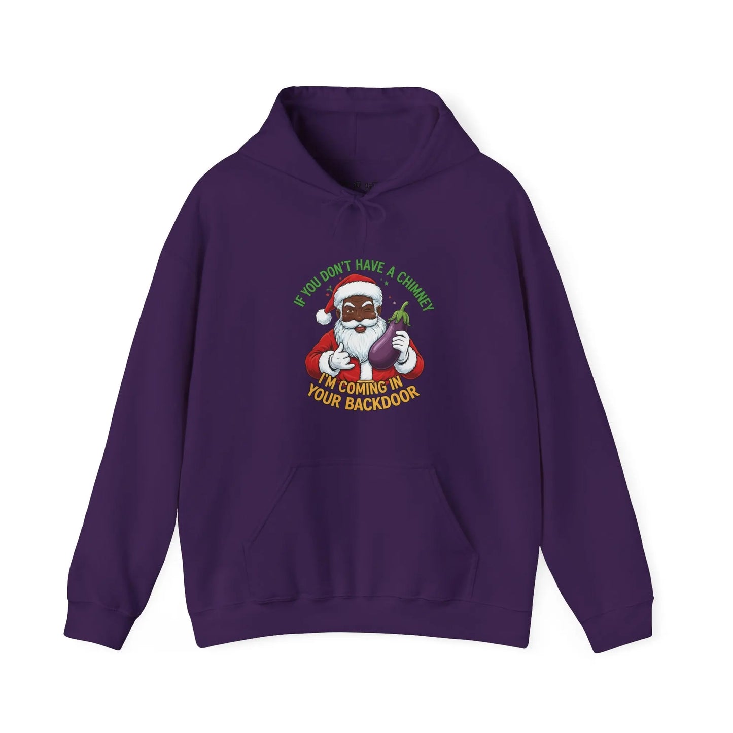 Funny Black Santa "No Chimney" Hoodie Printify