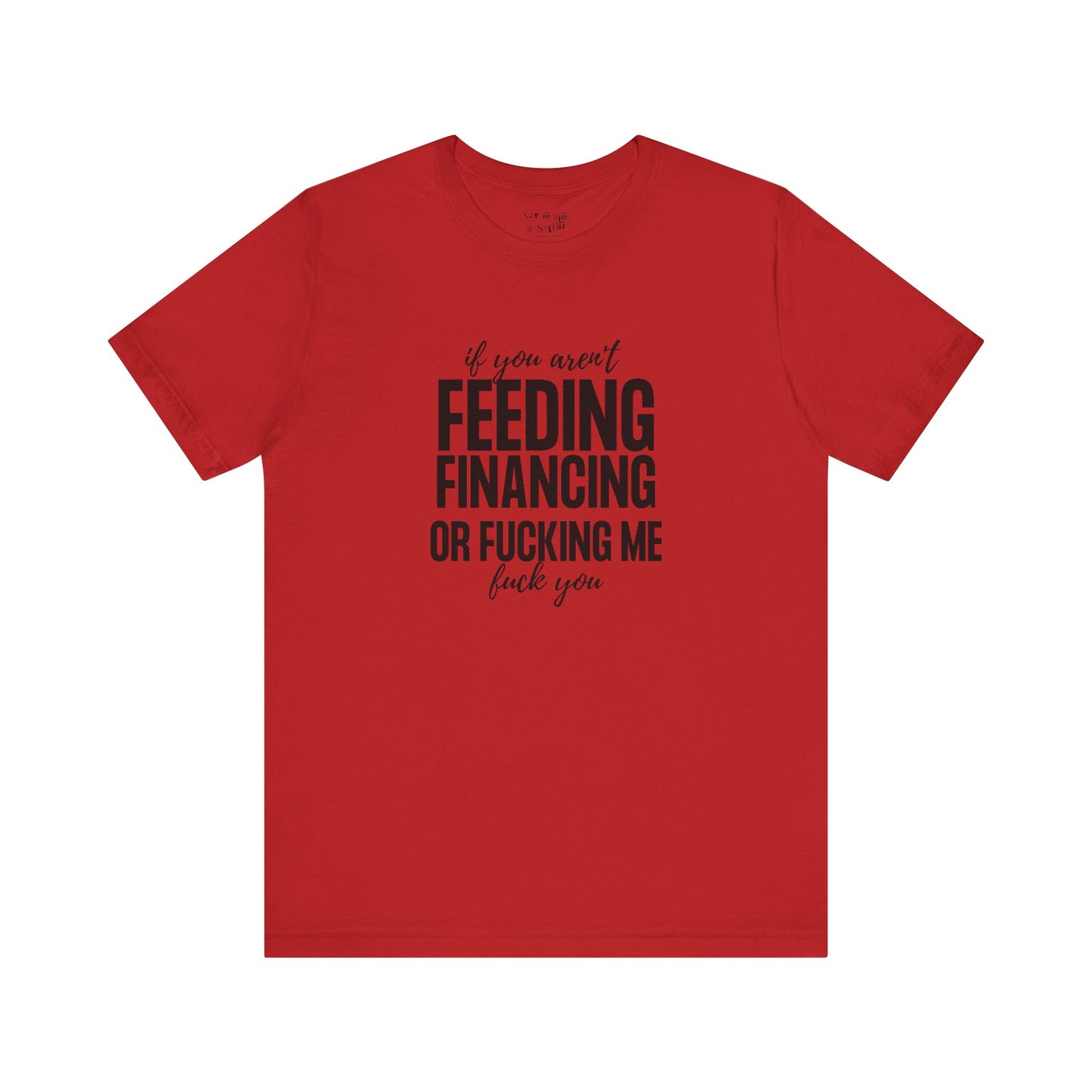If You Aren't Feeding, Financing or Fu**ing Me , F**k You Tee Shirt