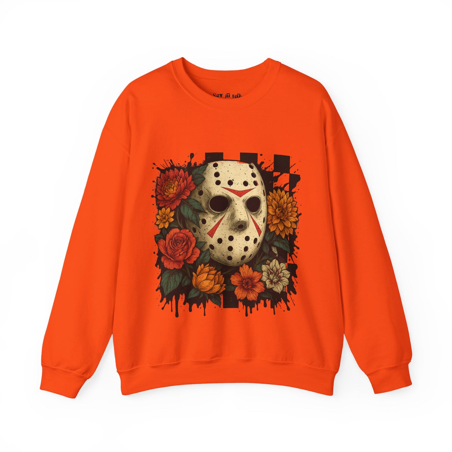 Blooms & Blood – Jason Mask Floral Horror Sweatshirt