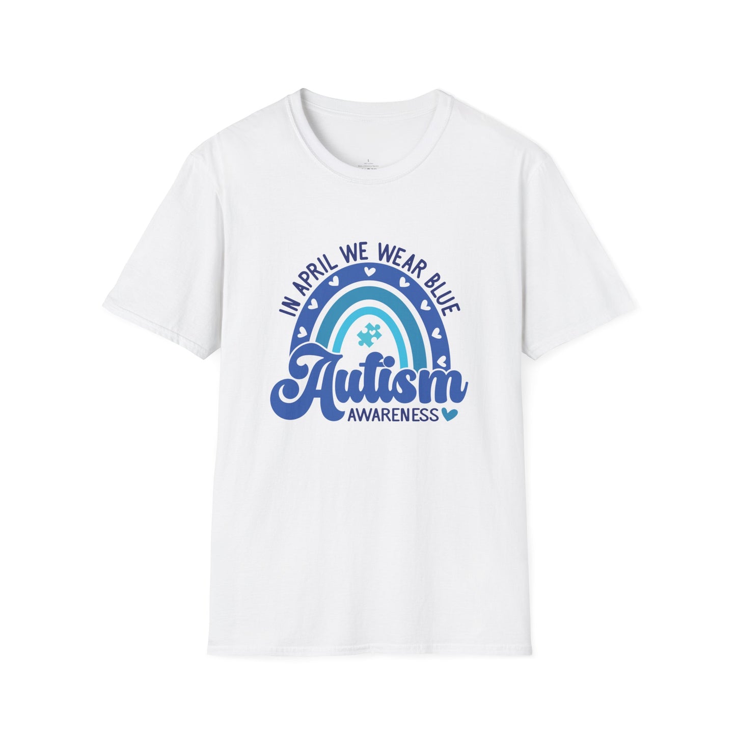 In April We Wear Blue For Autism Awareness Month Tee Shirt