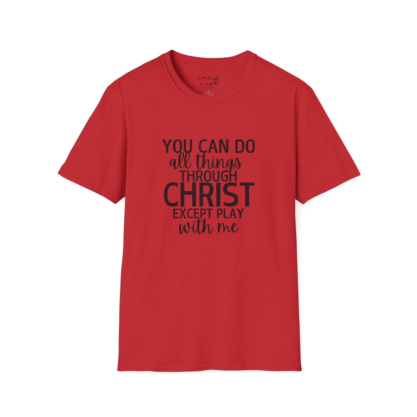 You Can Do All Things Through Christ Except Play With Me Tee Shirt
