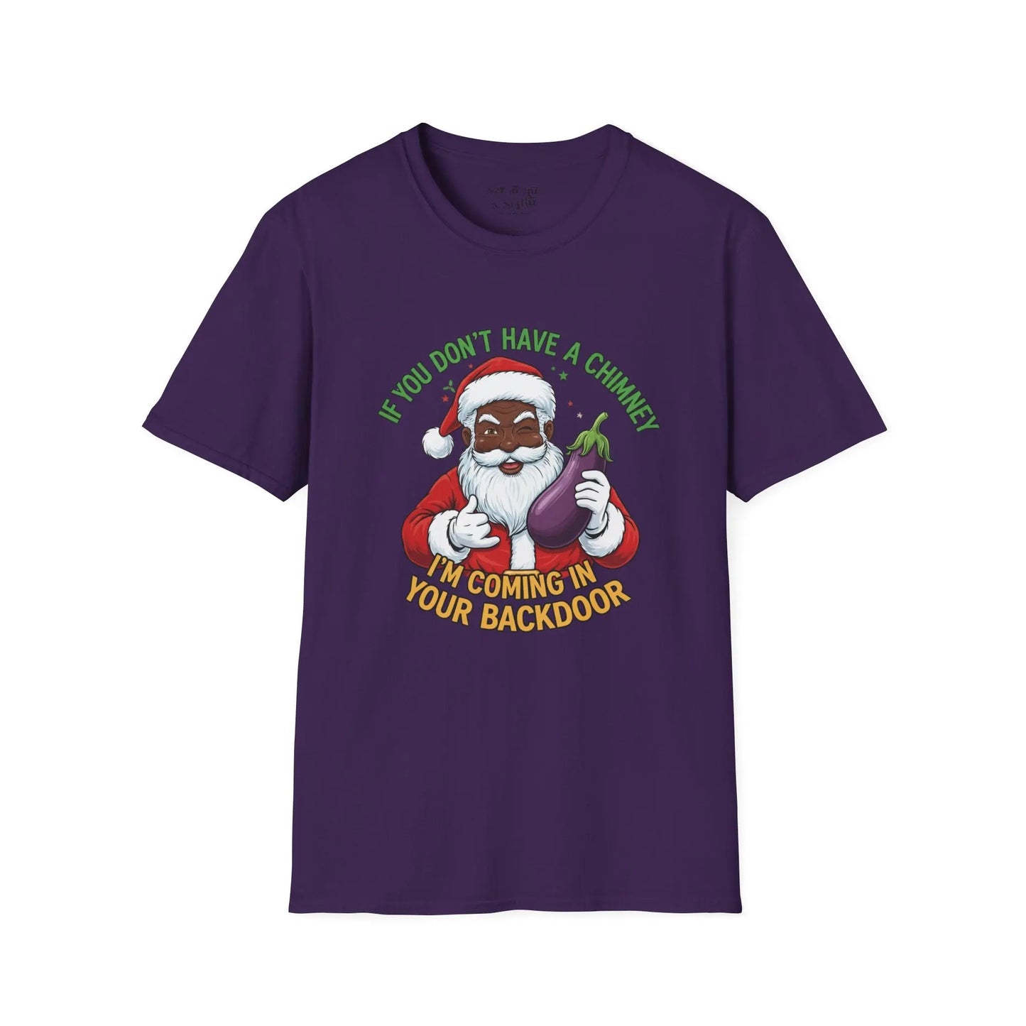 Funny Black Santa “No Chimney” Tee Shirt Printify