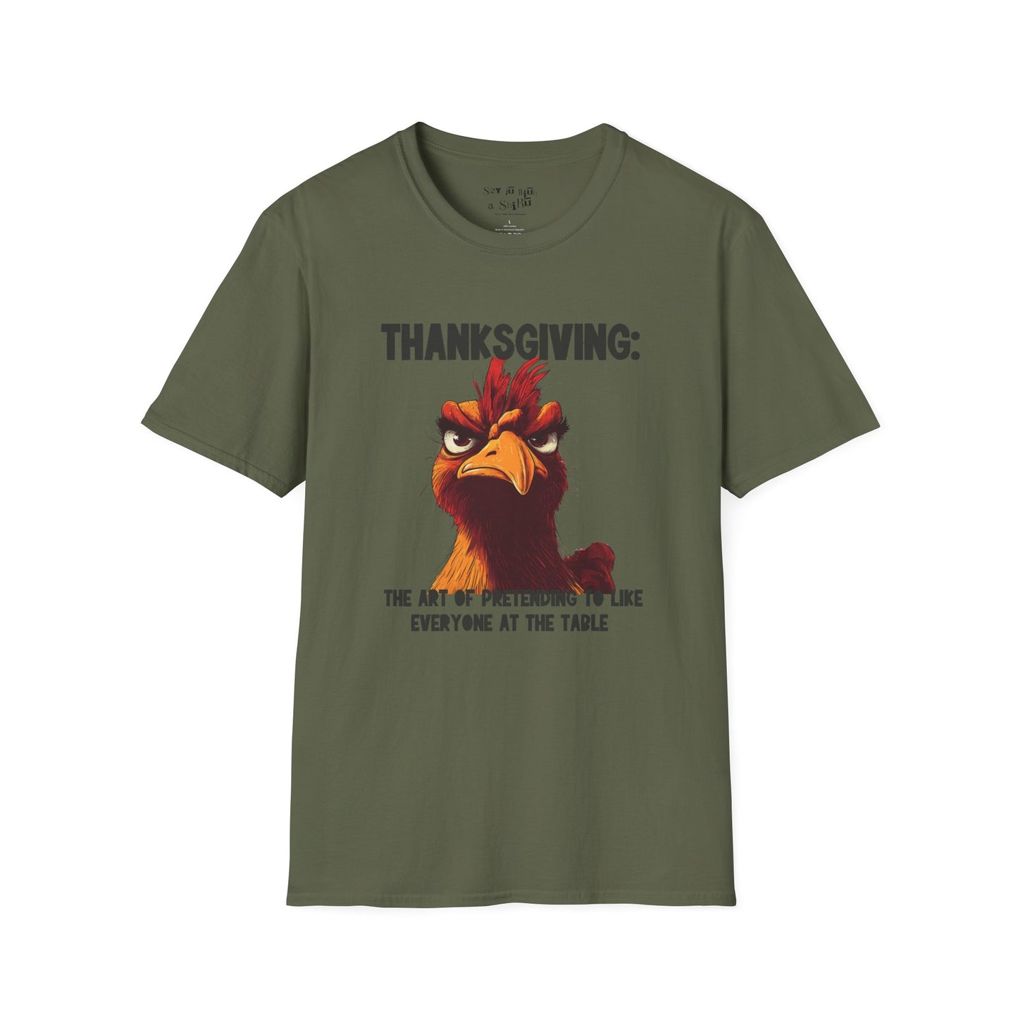 Funny Thanksgiving T-Shirt Thanksgiving The Art of Pretending to Like Everyone at the Table Sarcastic Turkey Graphic Tee