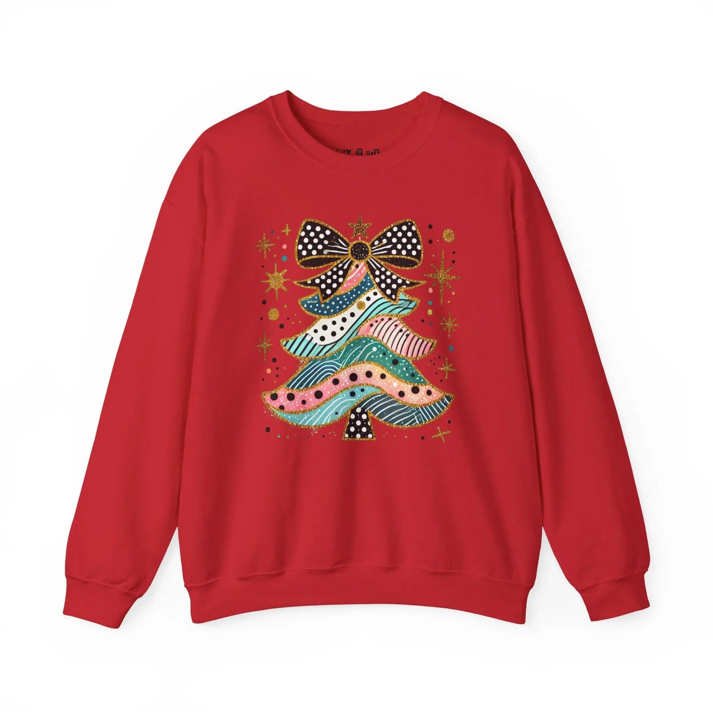 Colorful Coquette Christmas Tree Sweatshirt Printify