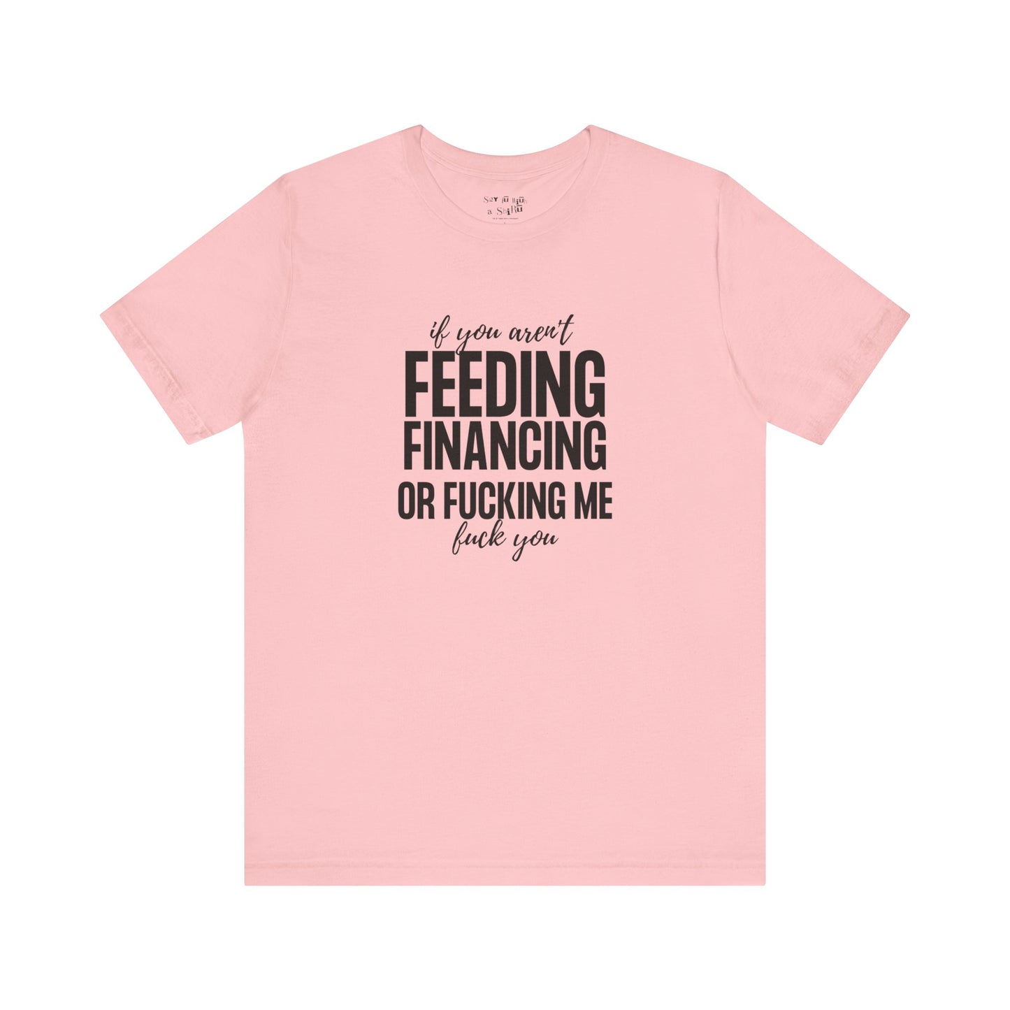 If You Aren't Feeding, Financing or Fu**ing Me , F**k You Tee Shirt
