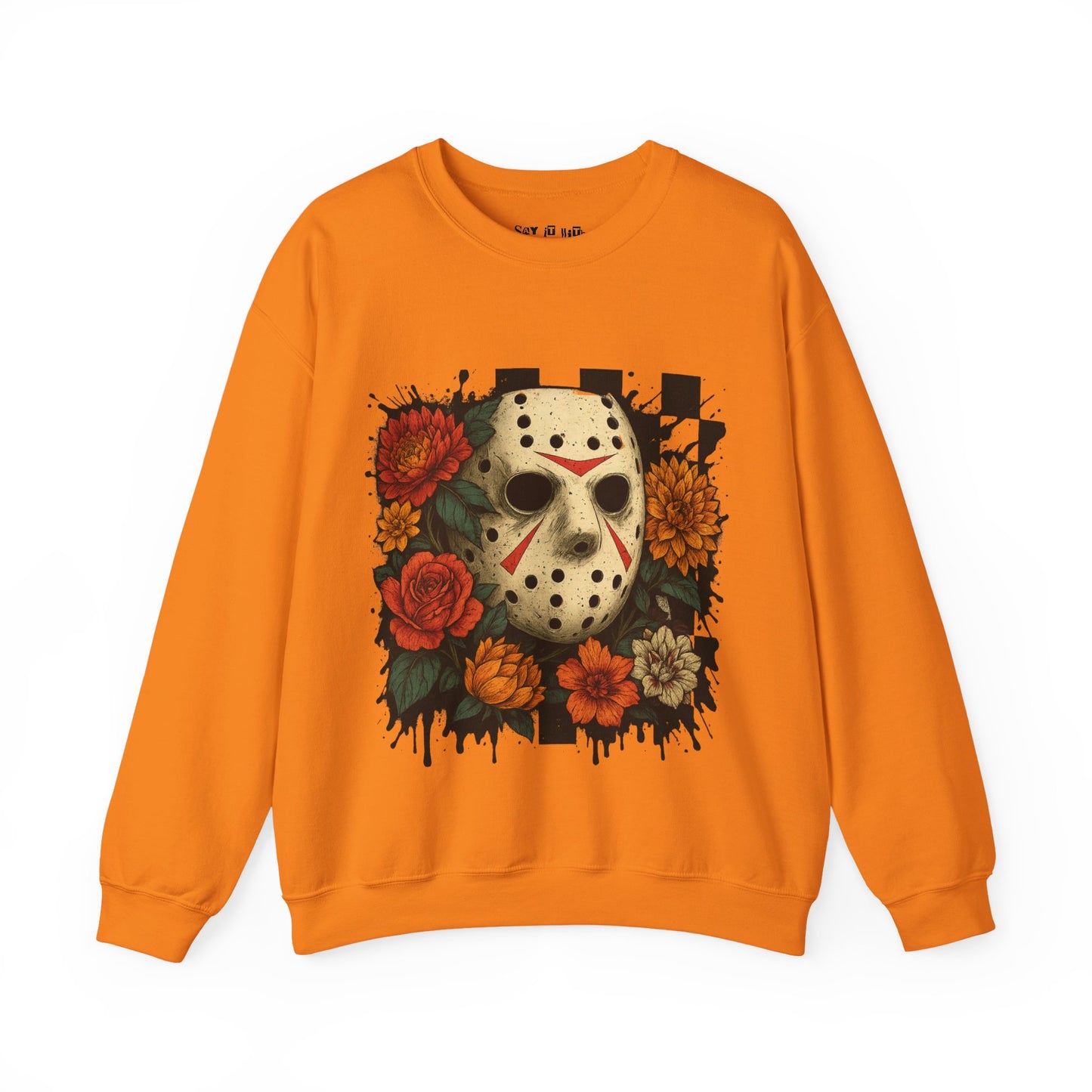 Blooms & Blood – Jason Mask Floral Horror Sweatshirt