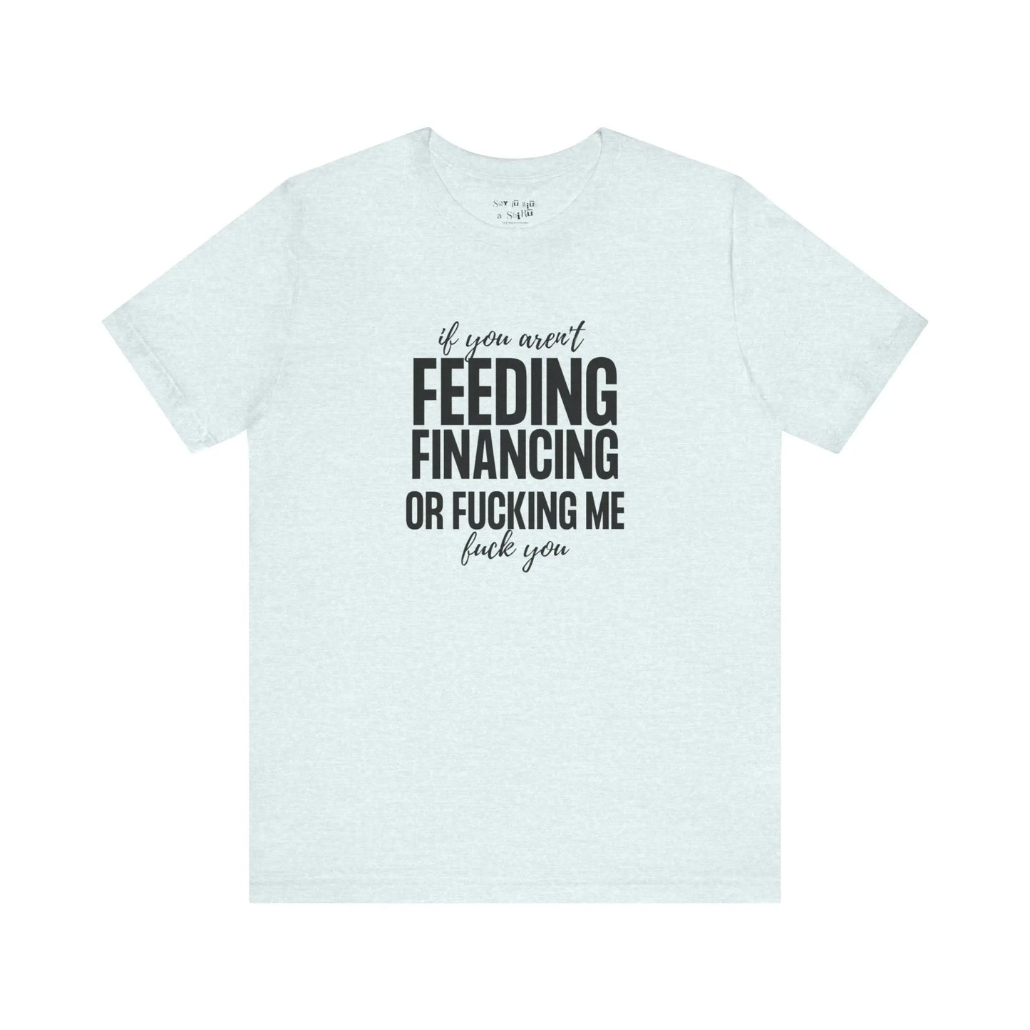 If You Aren't Feeding, Financing or Fu**ing Me , F**k You Tee Shirt Printify