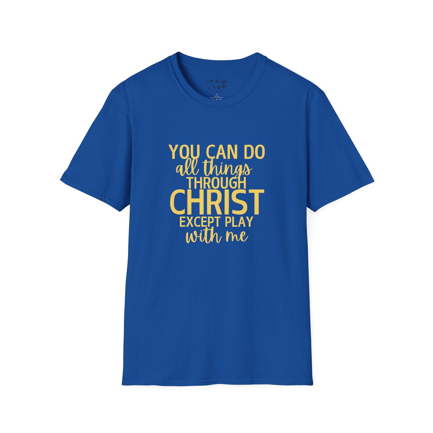 You Can Do All Things Through Christ Except Play With Me Tee Shirt