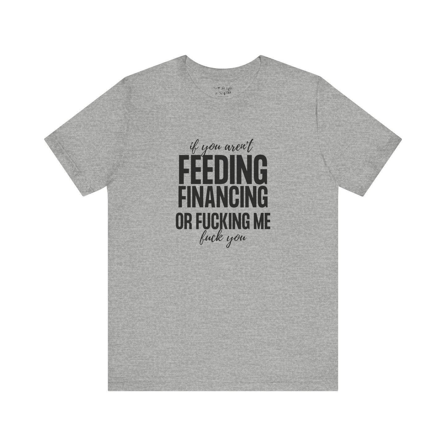 If You Aren't Feeding, Financing or Fu**ing Me , F**k You Tee Shirt