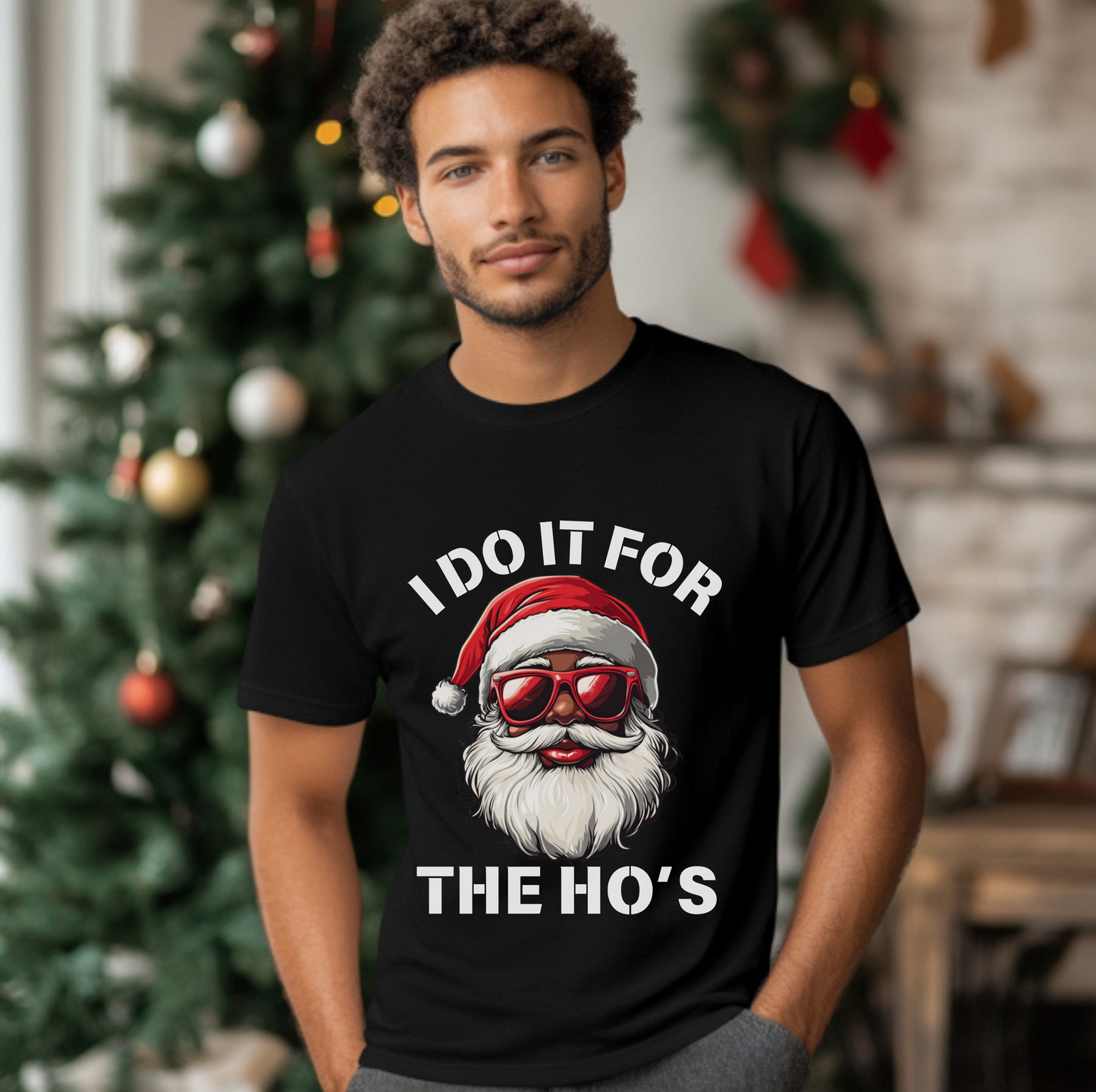 I Do It for the Ho's Shirt, Funny Santa with Sunglasses Tee Shirt