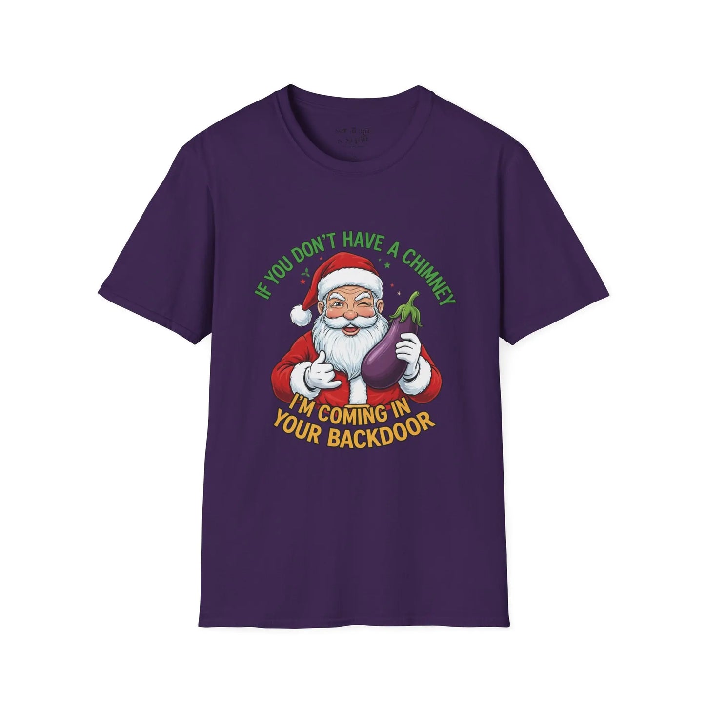 Funny Santa “No Chimney” Christmas Tee Shirt Printify