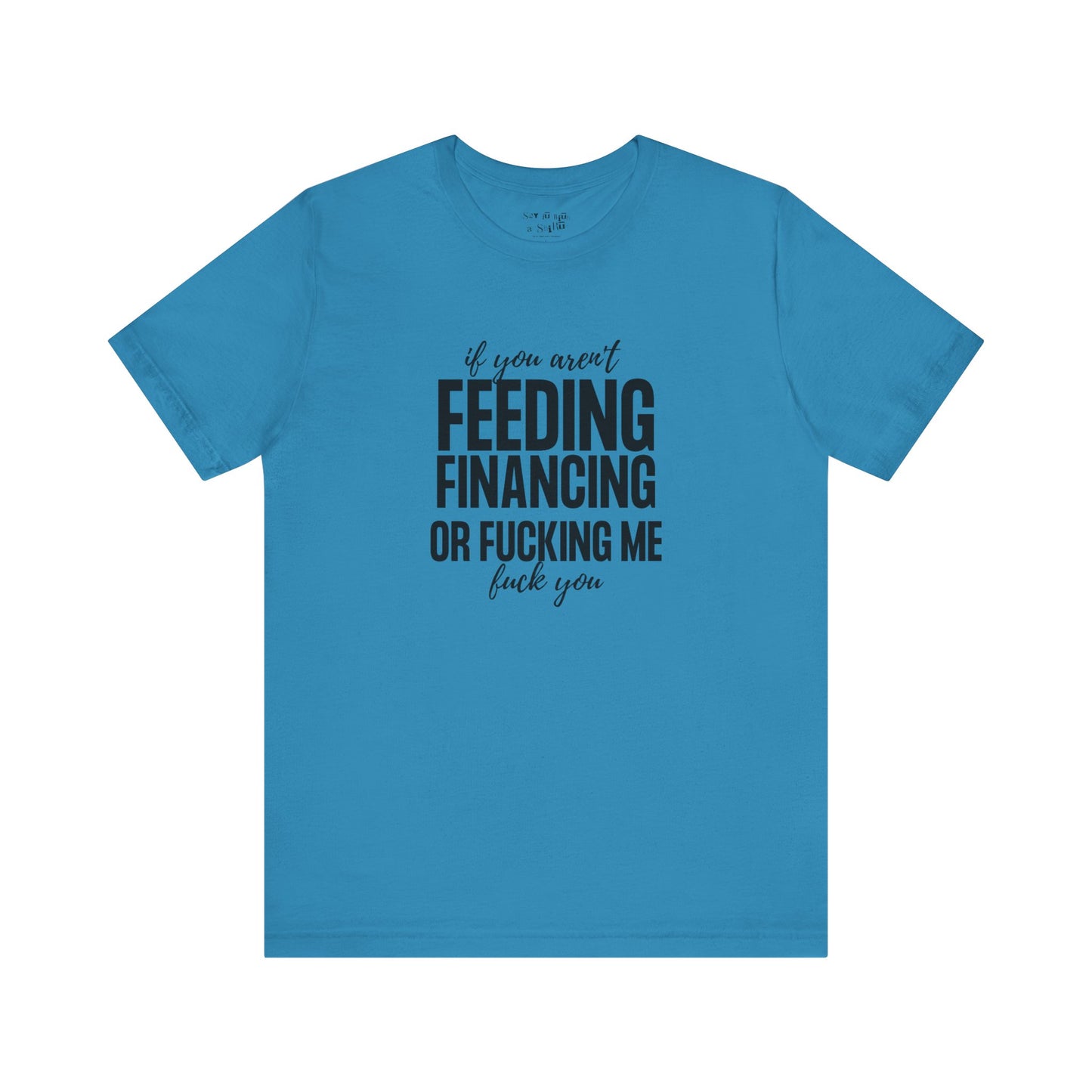 If You Aren't Feeding, Financing or Fu**ing Me , F**k You Tee Shirt