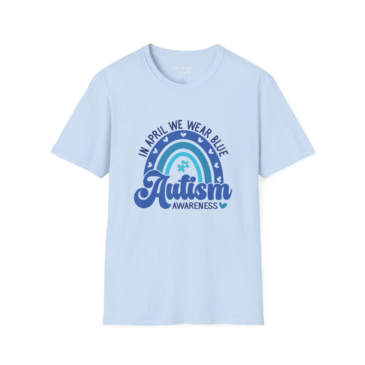 In April We Wear Blue For Autism Awareness Month Tee Shirt
