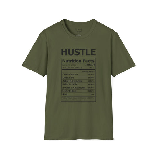 Hustle Nutrition Facts Tee Shirt