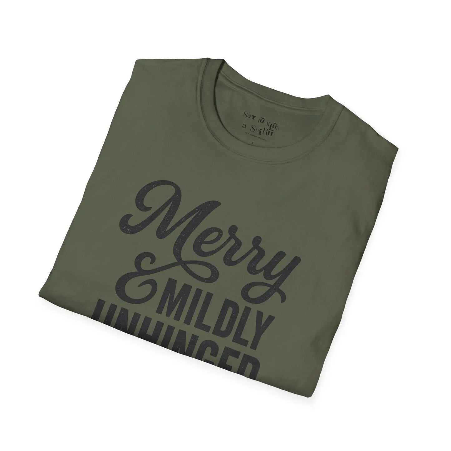 Merry & Mildly Unhinged Christmas Tee Shirt Printify