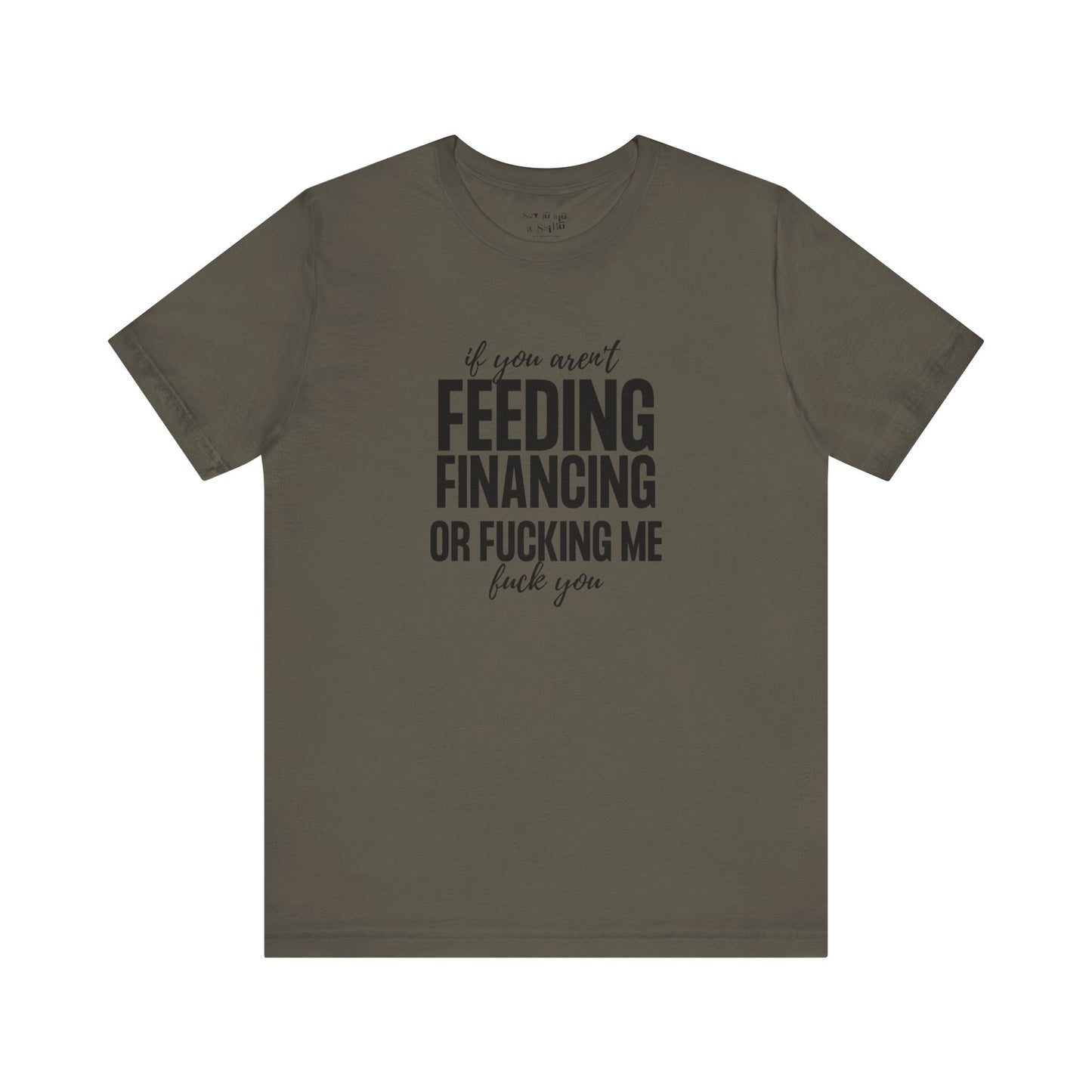 If You Aren't Feeding, Financing or Fu**ing Me , F**k You Tee Shirt