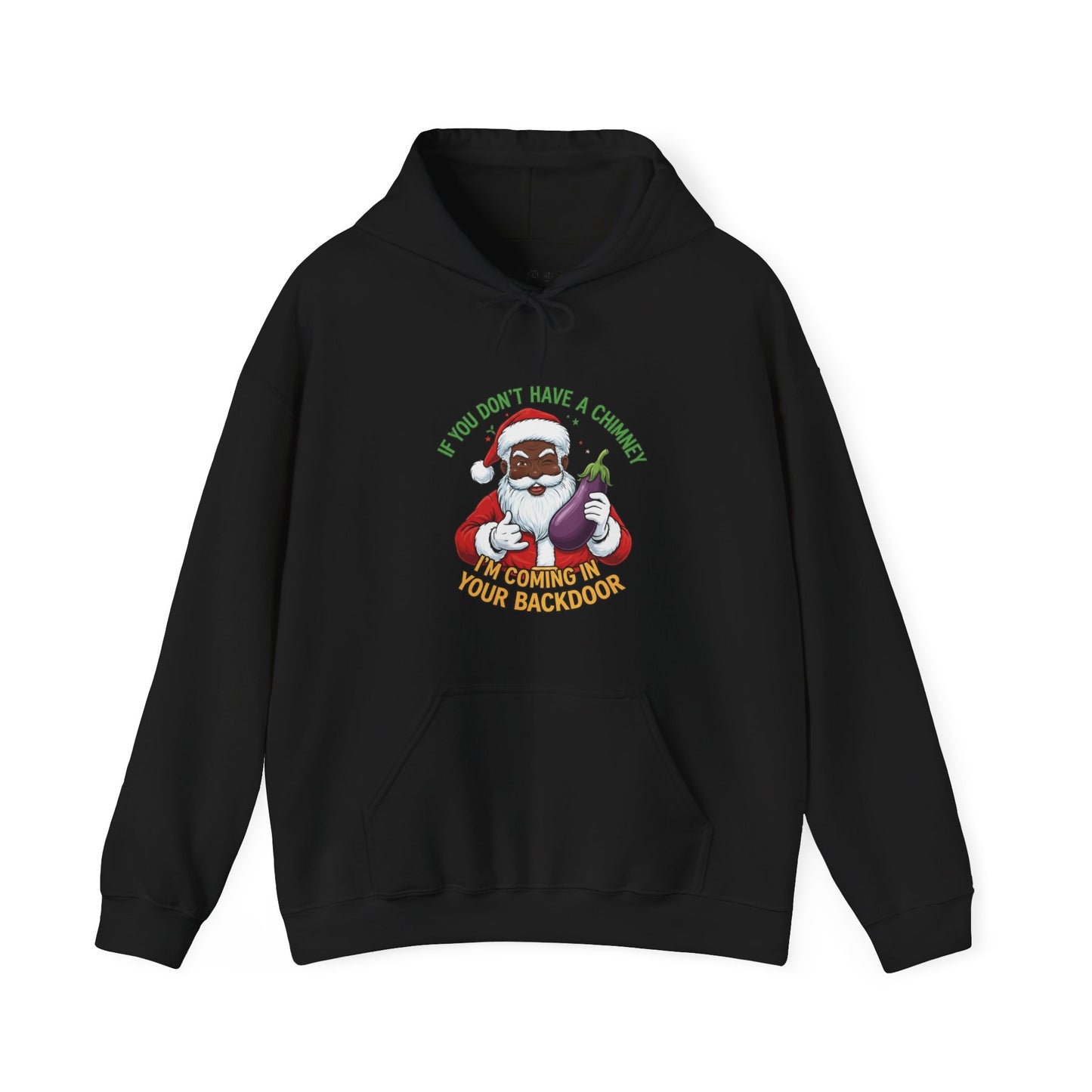 Funny Black Santa "No Chimney" Hoodie