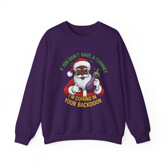 Funny Black Santa “No Chimney” Sweatshirt