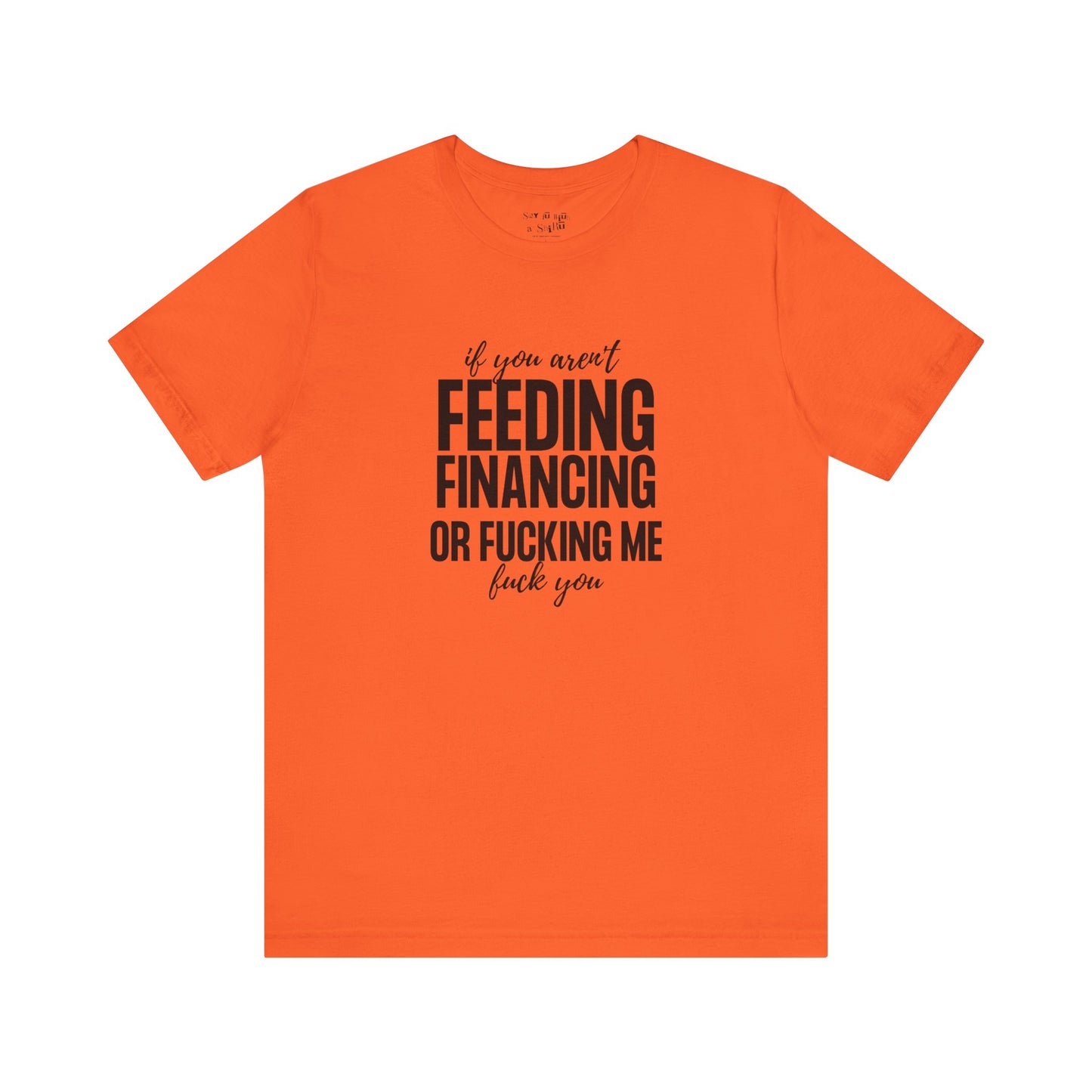 If You Aren't Feeding, Financing or Fu**ing Me , F**k You Tee Shirt