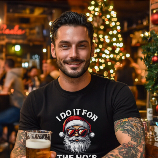 I Do It for the Ho's Shirt, Funny Santa with Sunglasses Tee Shirt